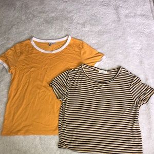 bundle of two yellow shirts